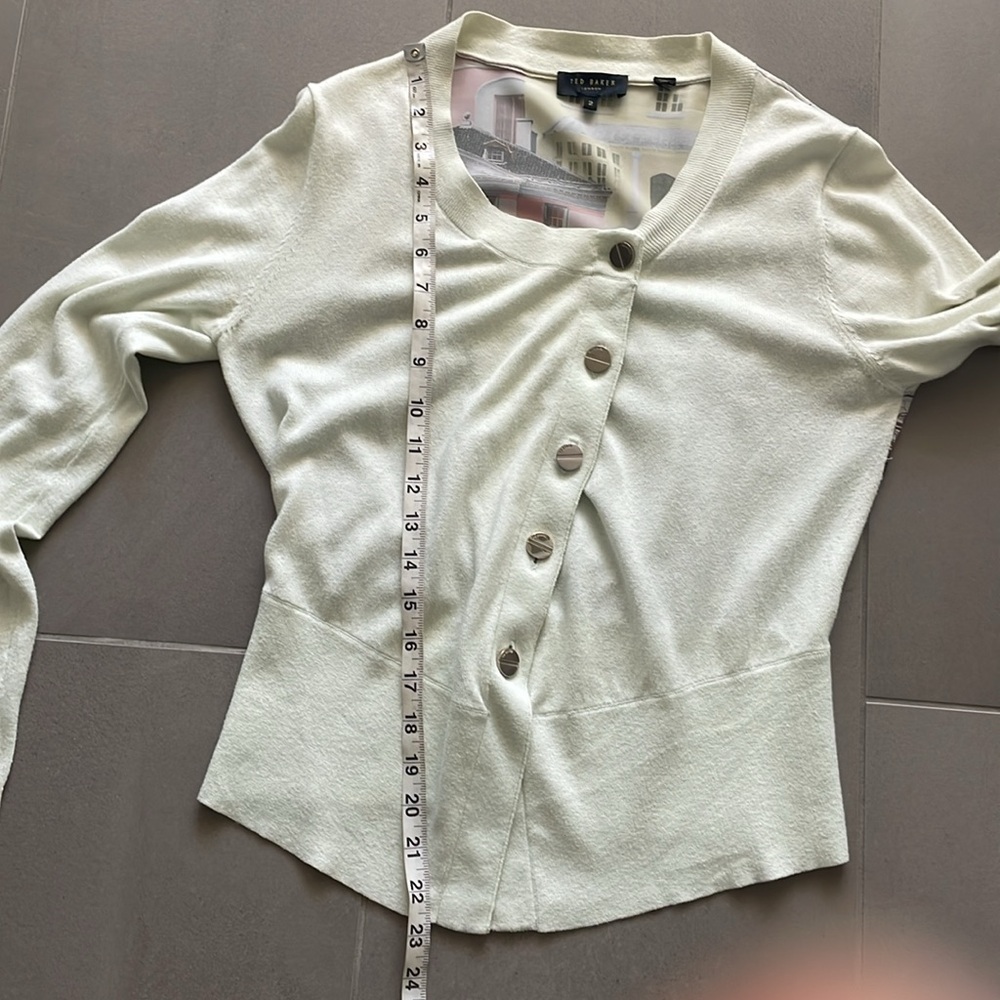 Ted Baker Cream Long-Sleeve Jacket with Pastel Architectural Back - Picture 15 of 15